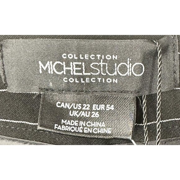 Michel Studio Collection Womens Pants Dress Pinstripes Business Black Sz 22 NWT - Picture 7 of 10